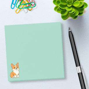 Süßer Corgi Hund Grün Post-it Klebezettel