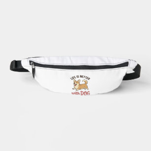 Süßer Corgi-Hund Leben ist besser mit Hundedesign_ Bauchtasche
