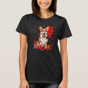 Süßer Corgi-Hund Lustiges Herz Valentinstag Hundem T-Shirt