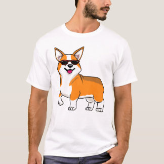 Süßer Corgi-Hund mit Sonnenbrille T-Shirt