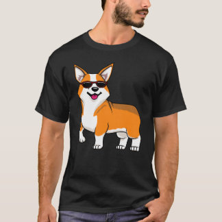 Süßer Corgi-Hund mit Sonnenbrille T-Shirt