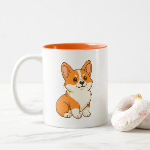 Süßer Corgi-Hund Zweifarbige Tasse
