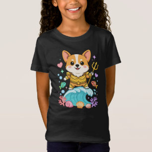 Süßer Corgi Meereskönig Cartoon Kawaii Ozean Hun T-Shirt