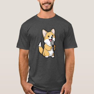 Süßer Corgi singt T-Shirt