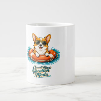 Süßer Corgi "Urlaubsmodus" Sommer-Design Jumbo-Tasse