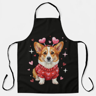 Süßer Corgi Valentinsherz Valentinstag Schürze