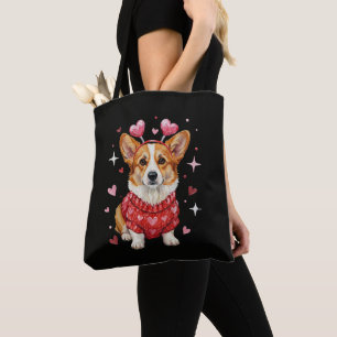 Süßer Corgi Valentinsherz Valentinstag Tasche