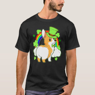 Süßer Corgi zum Irischen Patrick-Tag für Hunde T-Shirt