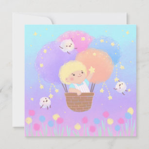 Süßer Cotton Candy Ride mit flauschigen Monstern Einladung