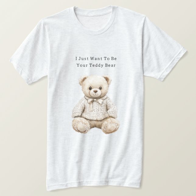 Süßer Creme-Teddybär im Pullover (Design vorne)