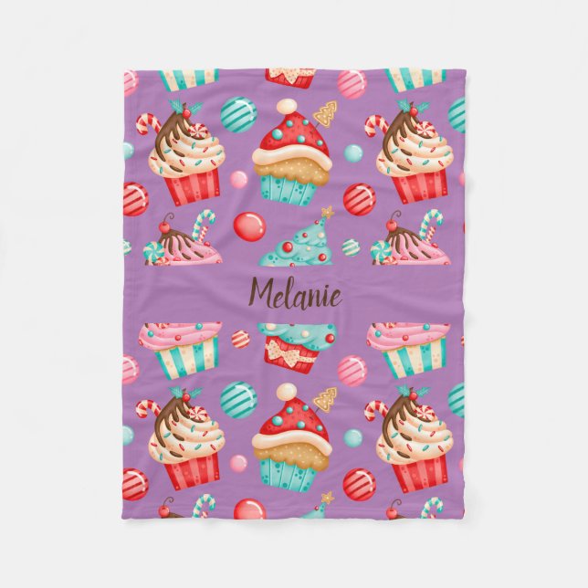 Süßer Cupcake Fleecedecke (Vorderseite)