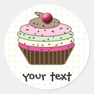 Süßer Cupcake Runder Aufkleber