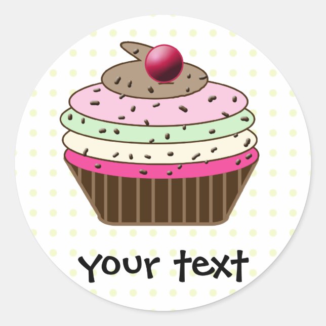 Süßer Cupcake Runder Aufkleber (Vorderseite)