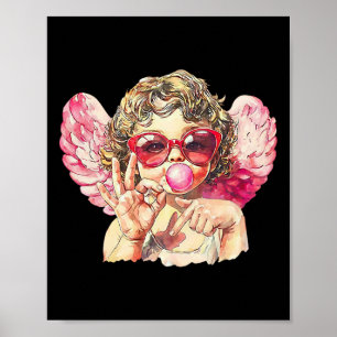 Süßer Cupid 67 Trend Bubblegum Rosa Valentins Art Poster