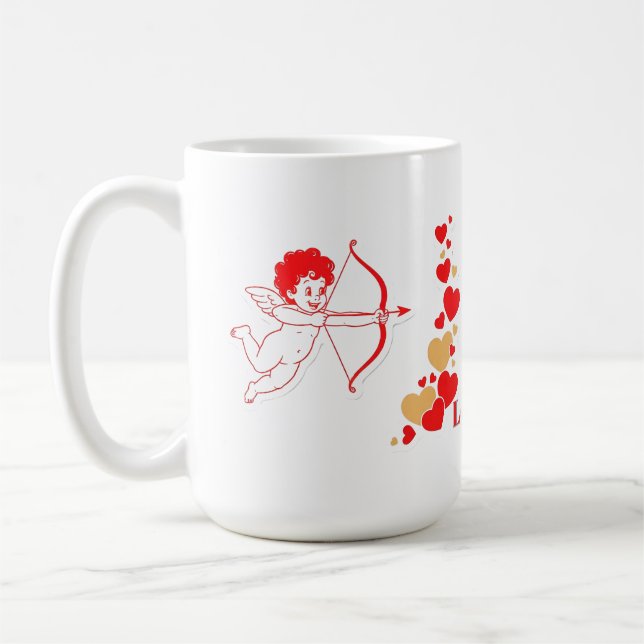 Süßer Cupid mit Bogen und Pfeil Kaffeetasse (Links)