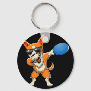 Süßer Dabbing Welsh Corgi Rinderherdungs Hund Disc Schlüsselanhänger