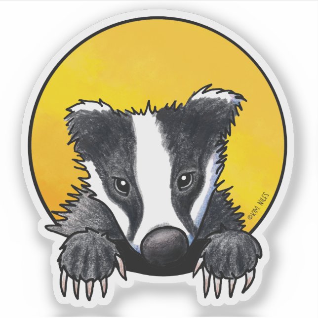 Süßer Dachs Aufkleber (Vorderseite)