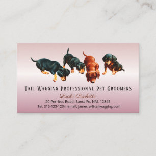 Süßer Dachshund Doxie Welpen Haustierpflege Rose G Visitenkarte