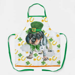 Süßer Dachshund Feiertagsdekoration St. Patrick's Schürze