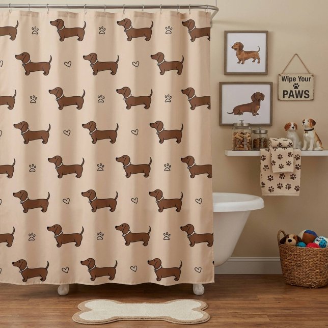 Süßer Dachshund-Hund Duschvorhang (Von Creator hochgeladen)