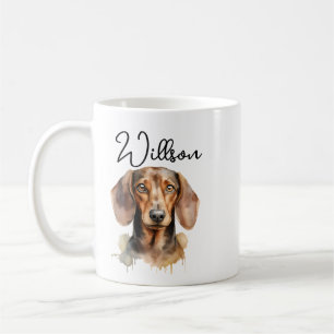 Süßer Dachshund-Hund Wasserfarbe Kaffeetasse