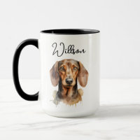 Süßer Dachshund-Hund Wasserfarben