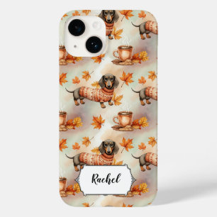 Süßer Dachshund im Pullover personalisiert für Hun Case-Mate iPhone 14 Hülle
