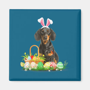 Süßer Dachshund Ostertag Hase Eier Osterkostüm Magnet