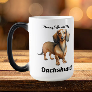 Süßer Dachshund Sanftbrauner Morgen Personalisier Verwandlungstasse