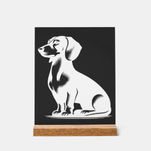 Süßer Dachshund Stylischer Kleiner Jagdhund Acrylschild