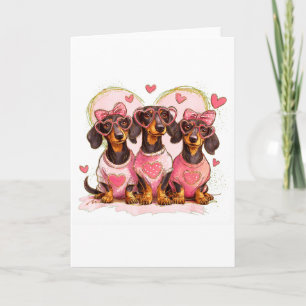 Süßer Dachshund Valentins Herz Hundeliebhaber Männ Karte