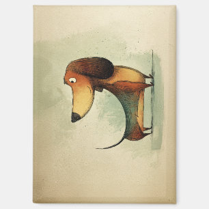Süßer Dachshund – Verspielte Hundeillustration Magnet