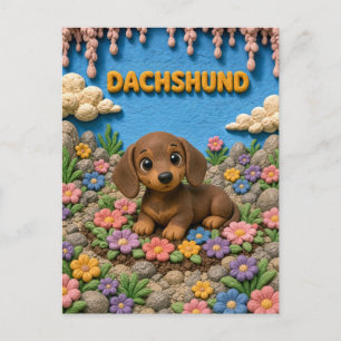 Süßer Dachshund-Welpe, Baby-Hund Postkarte
