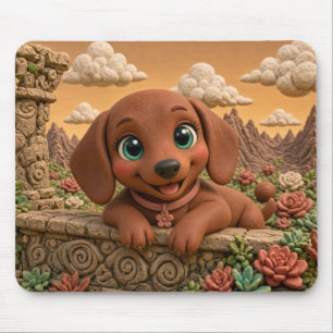 Süßer Dachshund-Welpe, Babyhund Mousepad