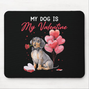 Süßer Dachshund-Welpe Valentinstag Besitzer Mein H Mousepad