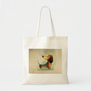Süßer Dachshund – Whimsische Hundeillustration Tragetasche
