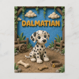 Süßer Dalmatiner Welpe, Baby Hund Postkarte