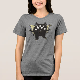 Süßer Dämon Charakter - Viele Augen Kawaii Monster Tri-Blend Shirt