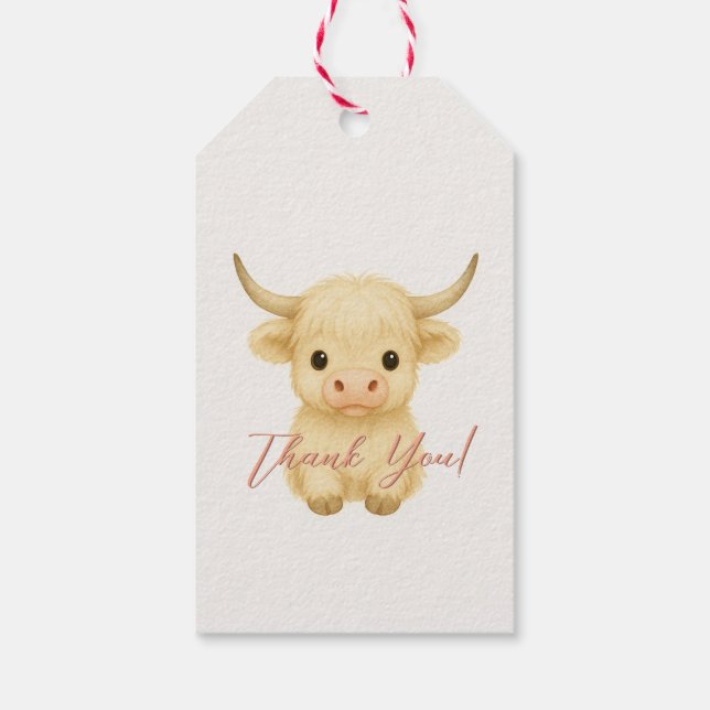 Süßer Danke-Geschenkanhänger mit Highland-Rind Geschenkanhänger (Rückseite)