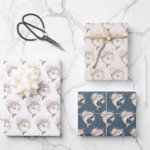 Süßer Delfin Geschenkpapier Set
