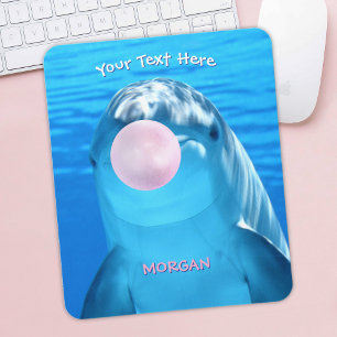 Süßer Delfin, Kaugummiblase, Name und Nachricht Mousepad