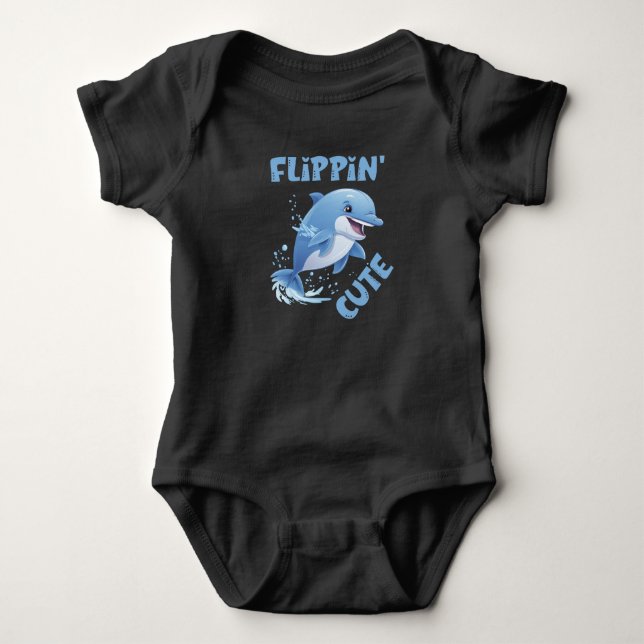 Süßer Delfin Kinder Baby Strampler (Vorderseite)