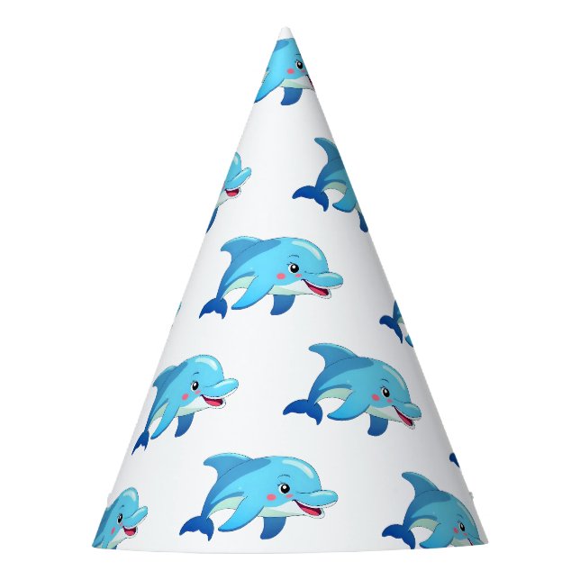 Süßer Delfin Meerestiere Geburtstag Partyhütchen (Vorderseite)