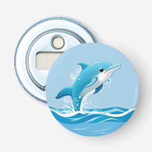 🐬 Süßer Delfin Ozean Blau Spielerei Design Flaschenöffner