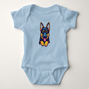 Süßer Deutscher Schäferhund Baby Strampler