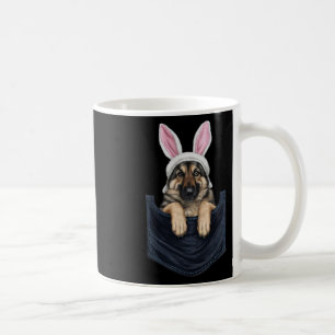 Süßer Deutscher Schäferhund Hund Hasenmütze In Tas Kaffeetasse