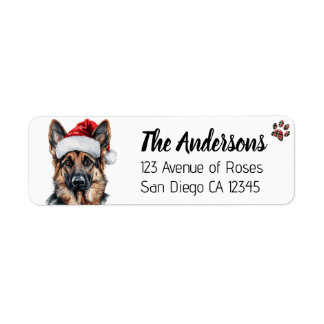 Süßer deutscher Schäferhund mit Weihnachtsmannmütz