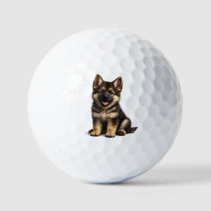 Süßer deutscher Schäferhund-Welpe Golfball