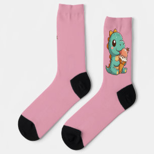 Süßer Dino, der Eis isst Socken