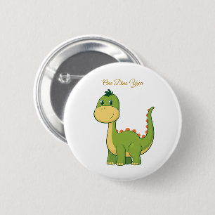 Süßer Dinosaurier 1. Geburtstagsfeier Button Pin